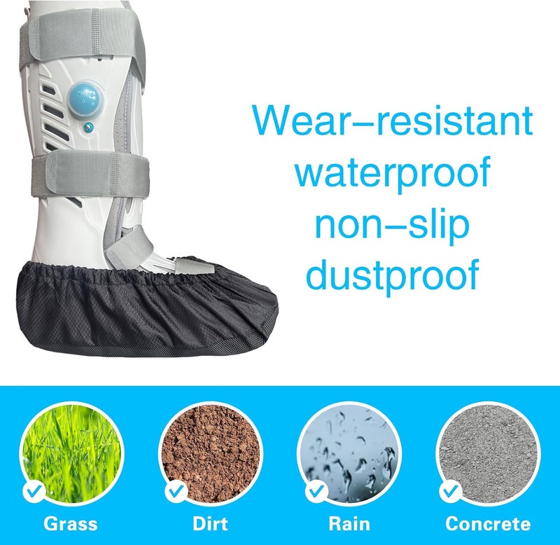 Ioryzek 2 pcs Air Cam Walking Boot Covers, Fracture Medical Cast Boots Shoe Covers for Broken Foot Ankle Recovery With Waterproof Anti-slip and Washable (X-Large) - Image 2